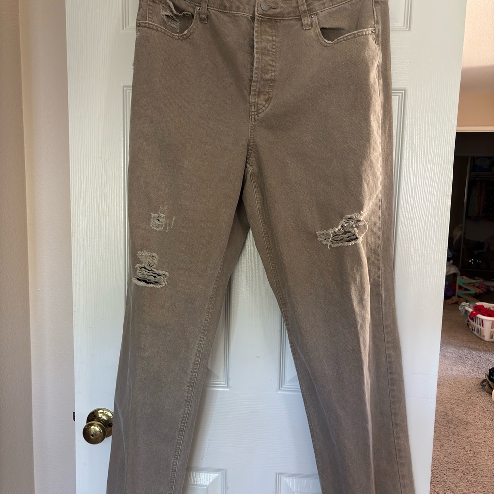 Wild Fable Relaxed Distressed Brown Jeans